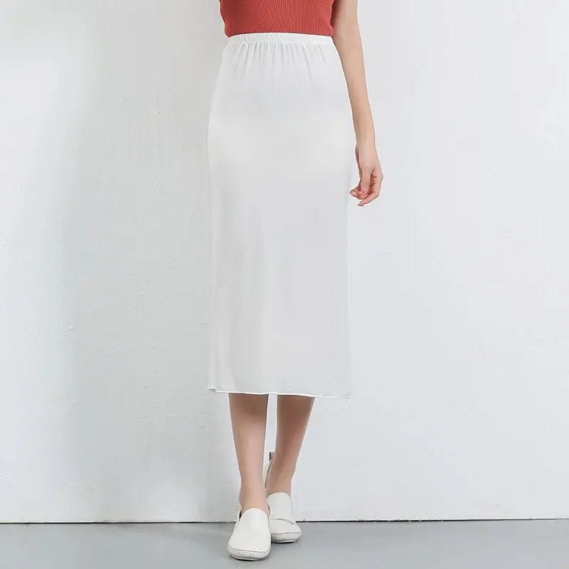 Летняя Дамская Модальная юбка в длинном абзаце Нижняя сумка бедра эластичная