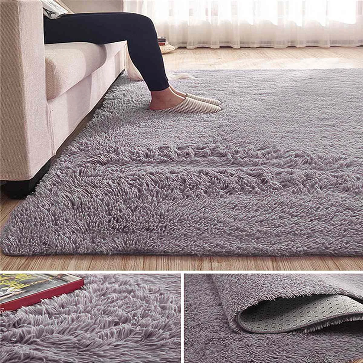 

230x160CM Larger Plush Shaggy Soft Fluffy Carpet Area Rug Slip Resistant Door Floor Mat for Bedroom Living Room