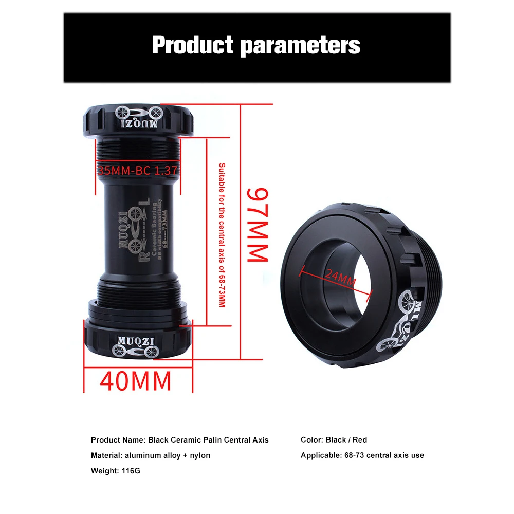 Ceramic Peilin Axis Bottom Bracket MTB Road Mountain Bike Bicycle Bottom Brackets 68/73 BB Screw/Thread Type Bottom Bracket