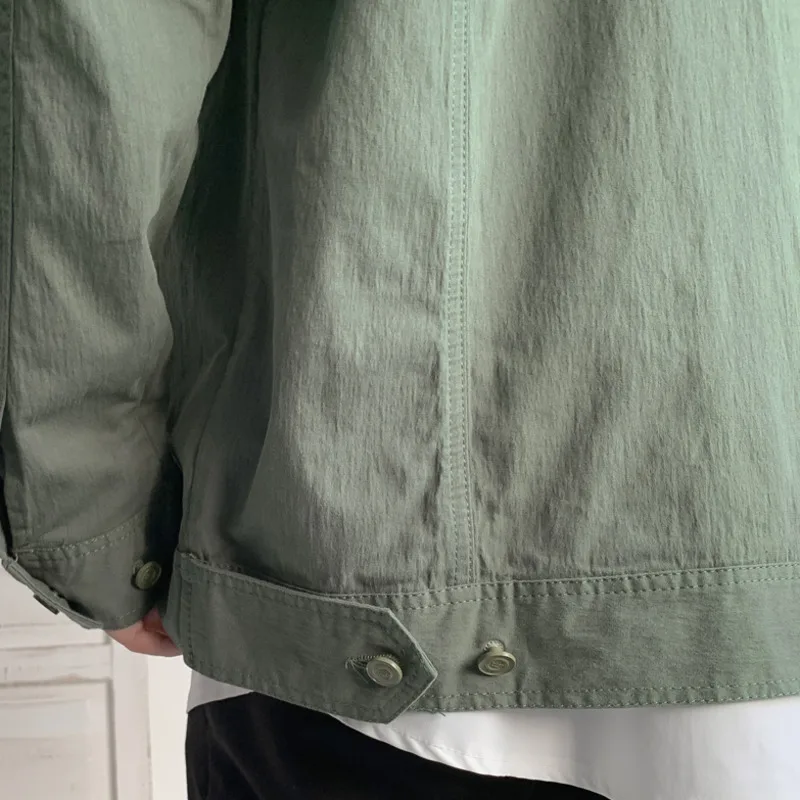 

IEFB 2021 New Spring Autumn Men's Casual Tooling Style Jacket Multi Pockets Cardigan Single Breasted Lapel Workwear Coats Wear