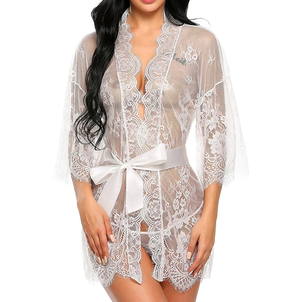 Женское сексуальное нижнее белье халат Babydoll пижамы Нижнее белье горячий кружевной эротичный открытый бюстгальтер Teddy сексуальные костюмы ночное белье трусы пояс* X