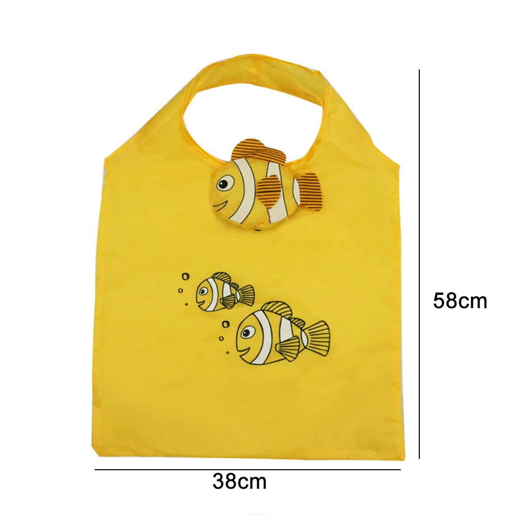 Мультяшная тропическая рыбка нейлоновая большая сумка женская продуктовая