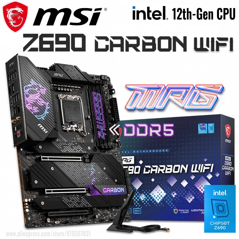 

LGA 1700 MSI MPG Z690 CARBON WIFI Motherbaord DDR5 128GB OC M.2 Z690 Intel Z690 Gaming Placa-mãe 1700 Intel 12th-Gen CPU 1700