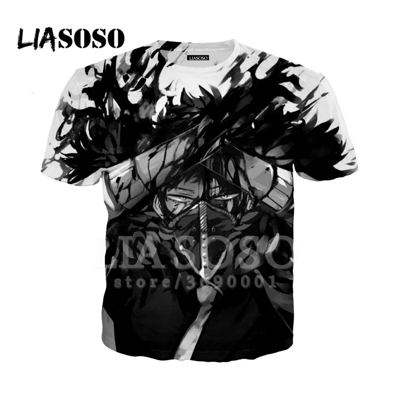 

LIASOSO 3D Print Women Men Anime Boku No My Hero Academia All Might Shigaraki Tomura Face Tshirt Summer T-shirt Short Sleeve Top