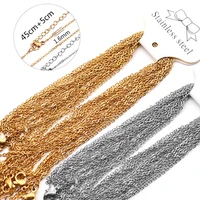 10pcslot 455cm adjustable gold stainless steel link chains necklaces fashion jewelry cuban chains wholesale chain diy crafts