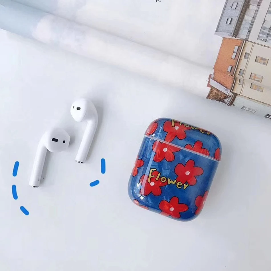 359F Беспроводной чехол для наушников для Airpods 2 чехол Роскошный Жесткий чехол с цветами для Air Pods защитный чехол для зарядки s для Apple Airpod 2 - Цвет: 359F