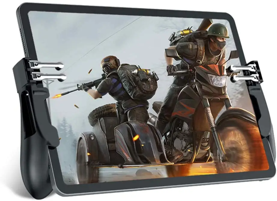 Tablet PC gamepad & holder 2 in 1 with 4 keys for FPS games as PUBG COD for universal Android Tablet computer and Ipad series