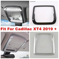 front upper roof reading lights lamps frame decoration cover trim fit for cadillac xt4 2019 2022 abs matte carbon fiber look