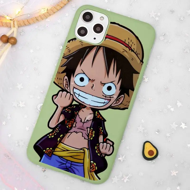 

cartoon Luffy luxury Phone Case coque Candy Color for iPhone 11 12 mini pro XS MAX 8 7 6 6S Plus X SE 2020 XR