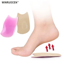 1 pair silicone gel foot heart pad insert soft arch flat feet sleeves for plantar fasciitis support flat foot health insoles
