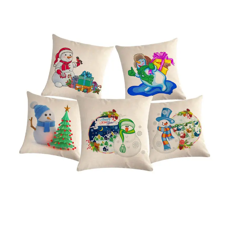 Рождественская наволочка 45x45 см оформление детской кроватки хлопковая льняная