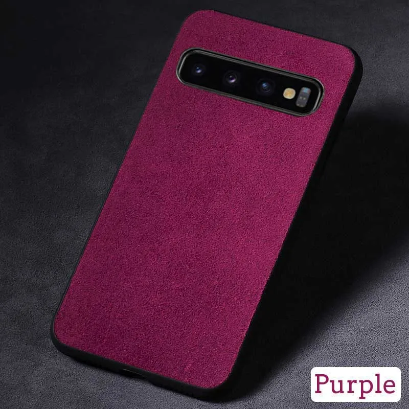 Чехол для телефона для samsung Galaxy S10 S8 S9 Note 8, 9, 10, плюс S7 край A7 A8 J5 J6 J7 A70 A50 A40 замшевая кожаная накладка на заднюю панель телефона - Цвет: Фиолетовый