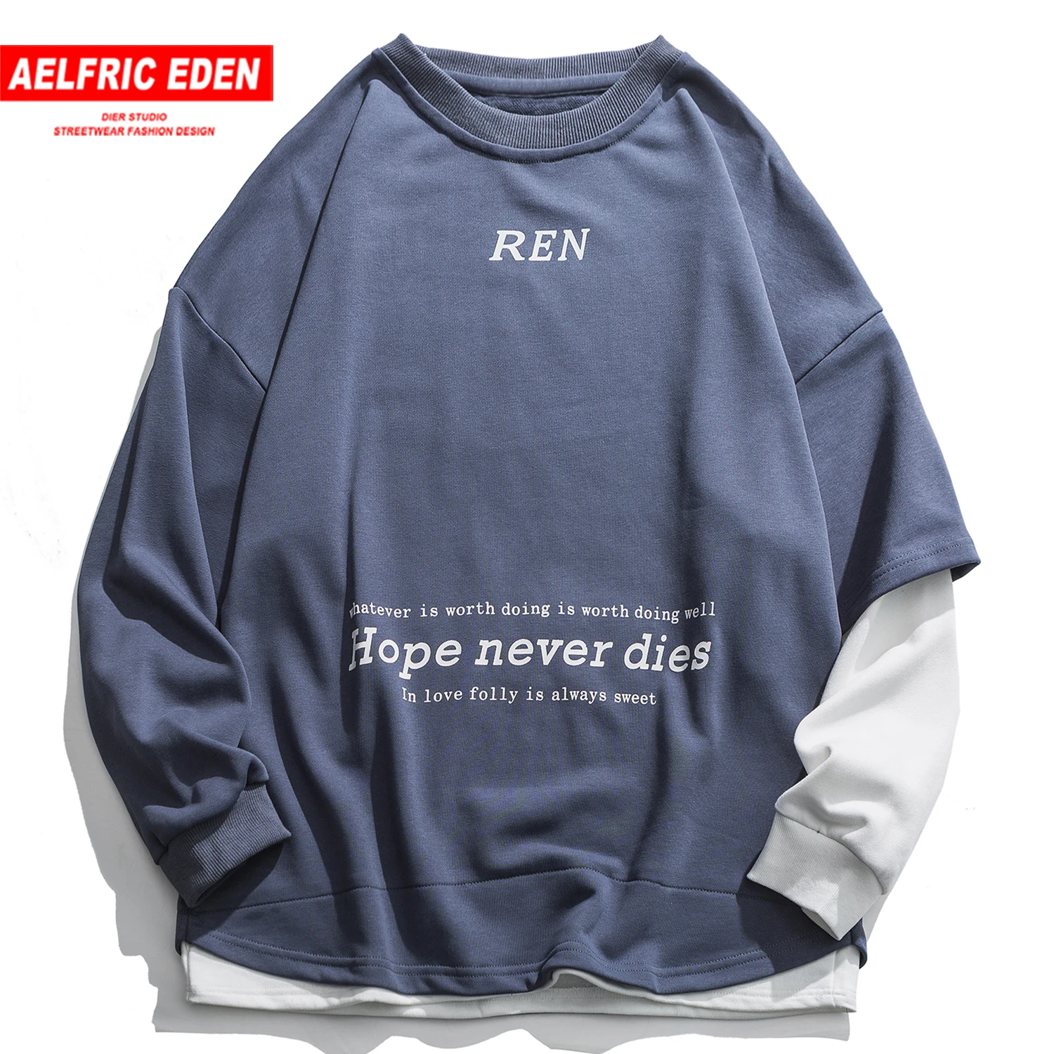 Aelfric Eden Лоскутная Толстовка с буквенным принтом 2020 Harajuku Хип хоп модная уличная