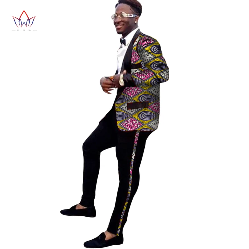 Новое поступление Африканский воск печати мужской костюм Топ dashiki и брюки набор Базен плюс размер традиционная африканская одежда WYN320
