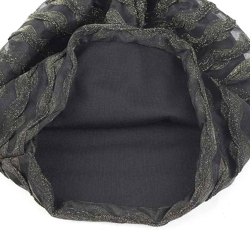 Geebro Women Lace Gold and silver Skullies Beanies Hats For Ladies Slouchy Hollow Turban Thin Thick Slouch Caps | Аксессуары для