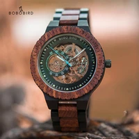 bobo bird automatic mechanical watch men relogio masculino big mens gift wood watches luxury timepieces erkek kol saati