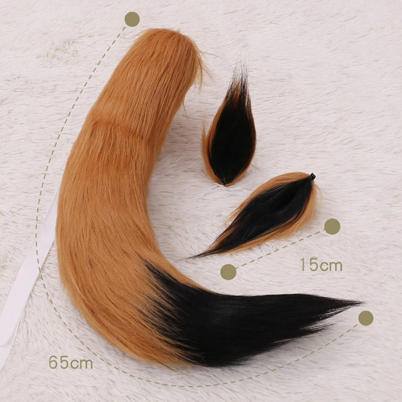 Очаровательные женские регулируемый пояс Лисьи ушки Хвост пушистый повязка на