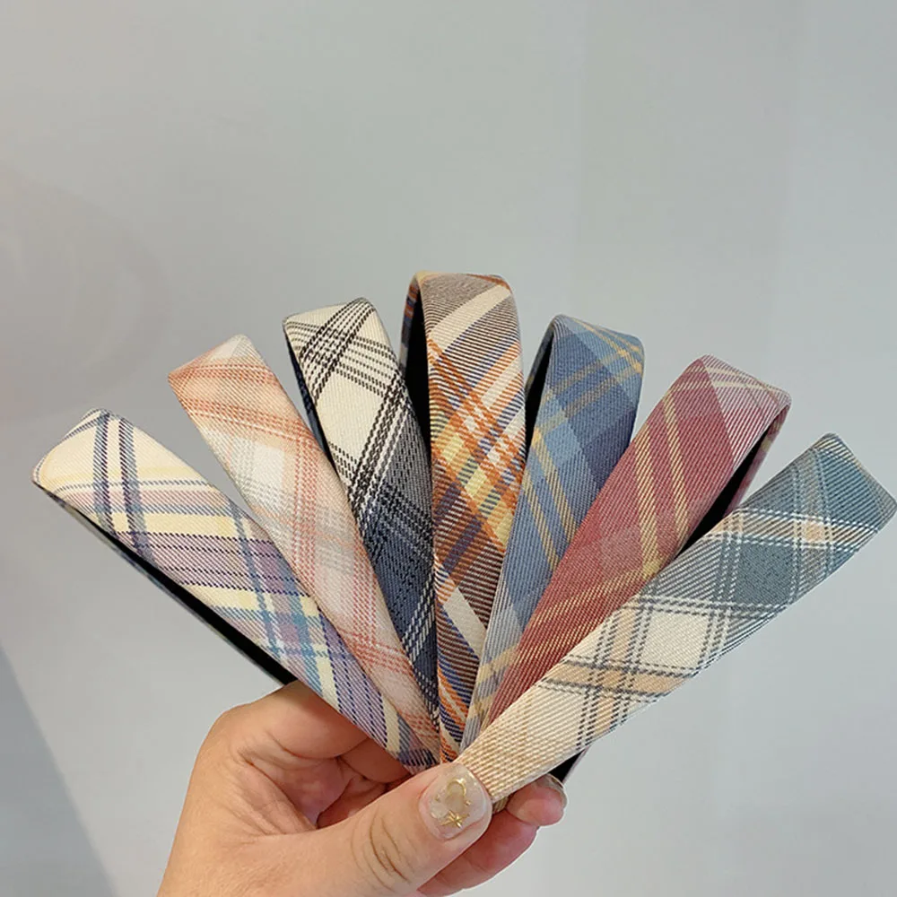 Новинка 2021 обруч для волос с красочным принтом утолщенная решетчатая повязка