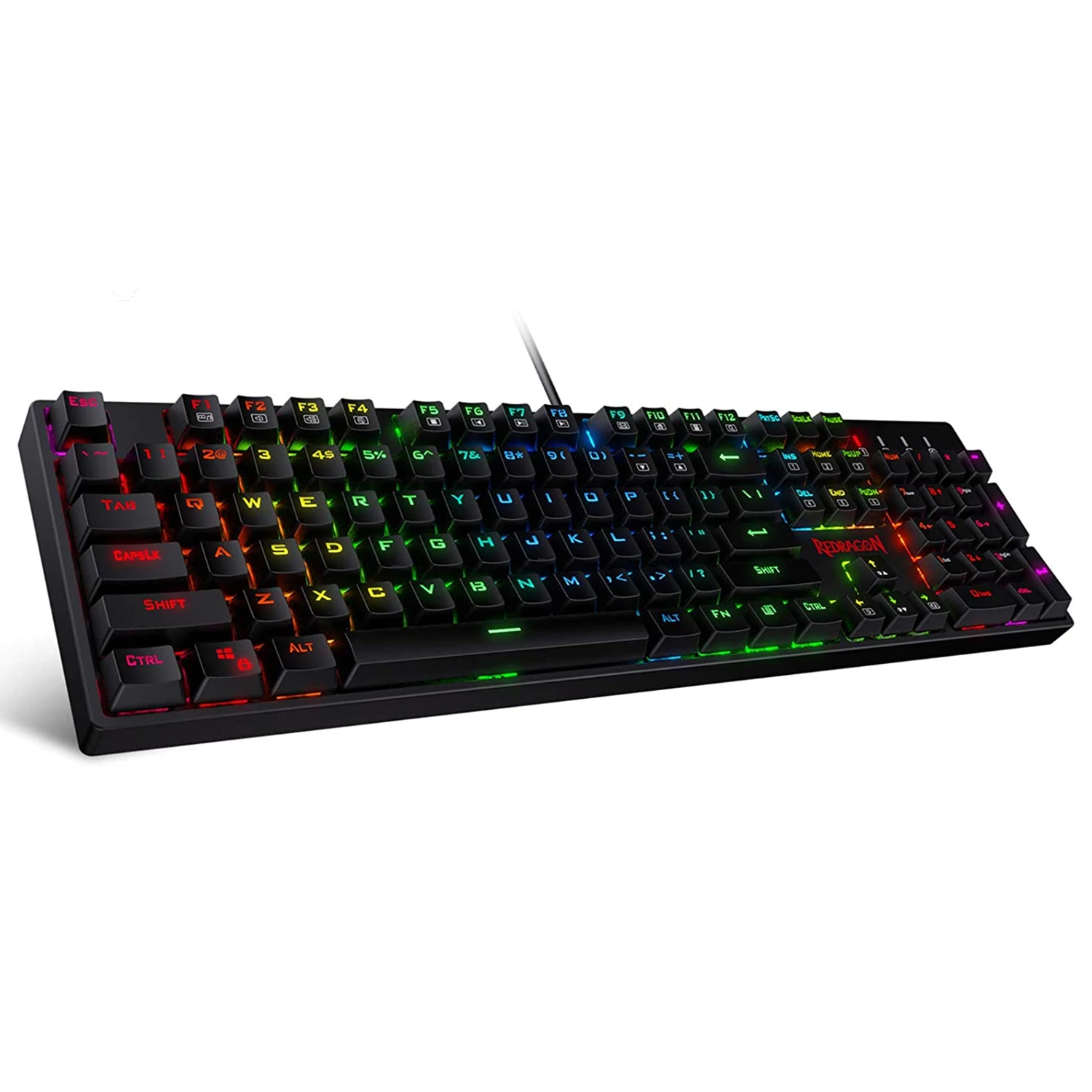 Механическая игровая клавиатура Redragon K582 SURARA с RGB-светодиодом и 104 клавишами, линейная и тихая, с красными переключателями, для игрового ноутбука и ПК
