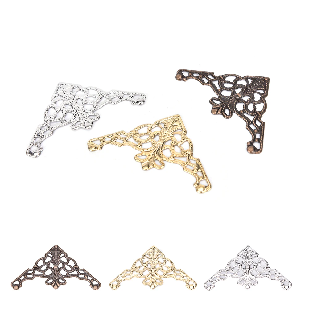 

12PCS Metal Iron Corner Protector Book Scrapbook Album Decorative Protector Cover For Antique Brass Jewelry Box brackets