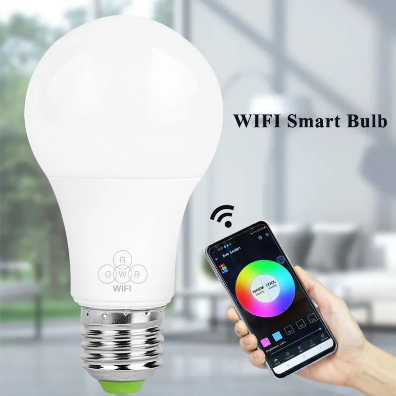 

Smart Led Bulb E27 Wifi Lamp RGB Color Changing Music Playing Dimmable Light Remote Control 9W Work with Alexa/Google Assistant