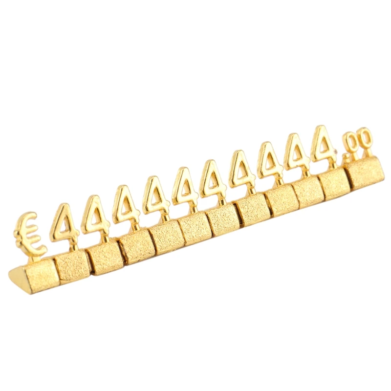 

10 Sets 3D Metal Shelves Adjustable Price Square Kit for Shop Display Jewelry Watch Shop Office Display Price Label Gold