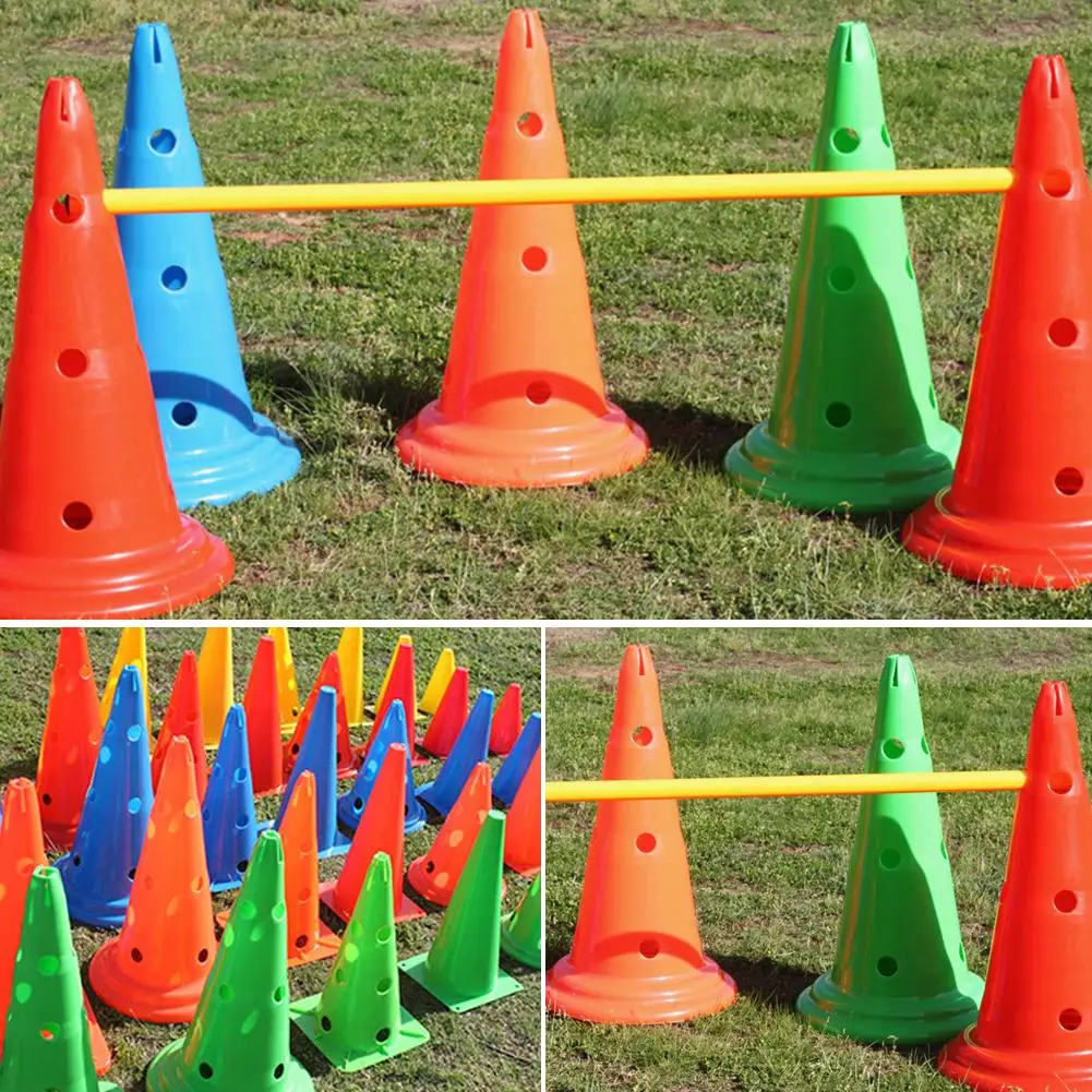 

Indoor Outdoor Child Basketball Football Training Logo Barrel Conical Obstacle Barrel Training Equipment Round Bottom With Hole