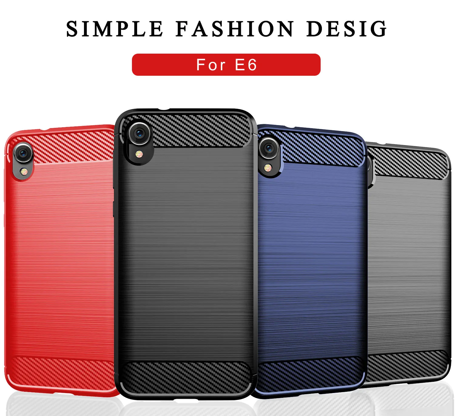 Soft Brushed Carbon Fiber TPU Cover for Motorola E6 One Action Case Slim Silicone Moto P40 Power G8 Plus phone cover | Мобильные