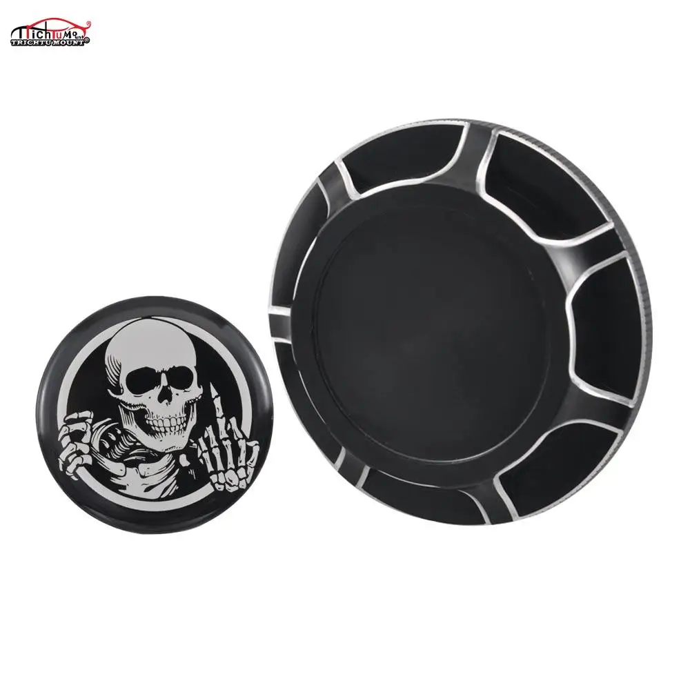 

Black/Chrome Motorcycle Skull Fuel Gas Tank Decorative Oil Cap For Harley Sportster XL 1200 883 X48 Dyna Softail Touring FLHR