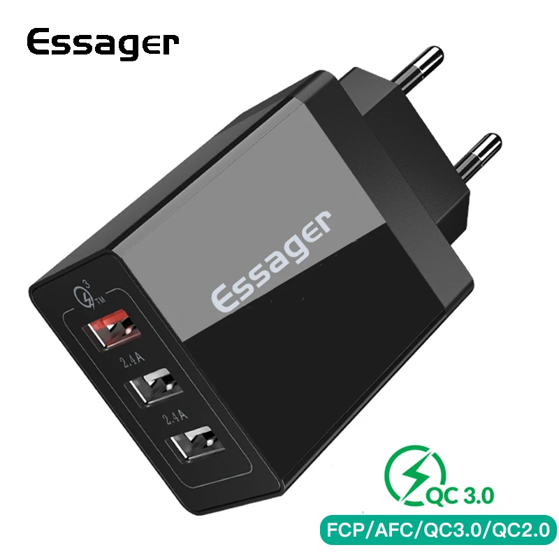 Essager USB зарядное устройство QC3.0 30 Вт Быстрая зарядка 3,0 настенное зарядное устройство для iPhone Xiaomi samsung Быстрое зарядное устройство адаптер зарядного устройства для мобильного телефона