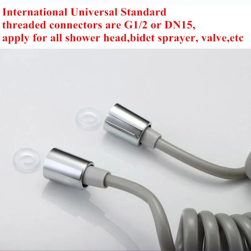 1.5M 2M Flexible Spring Shower Hose Water Plumbing Toilet Bidet Sprayer Gun Telephone Line Hoses bathroom Accessories | Обустройство