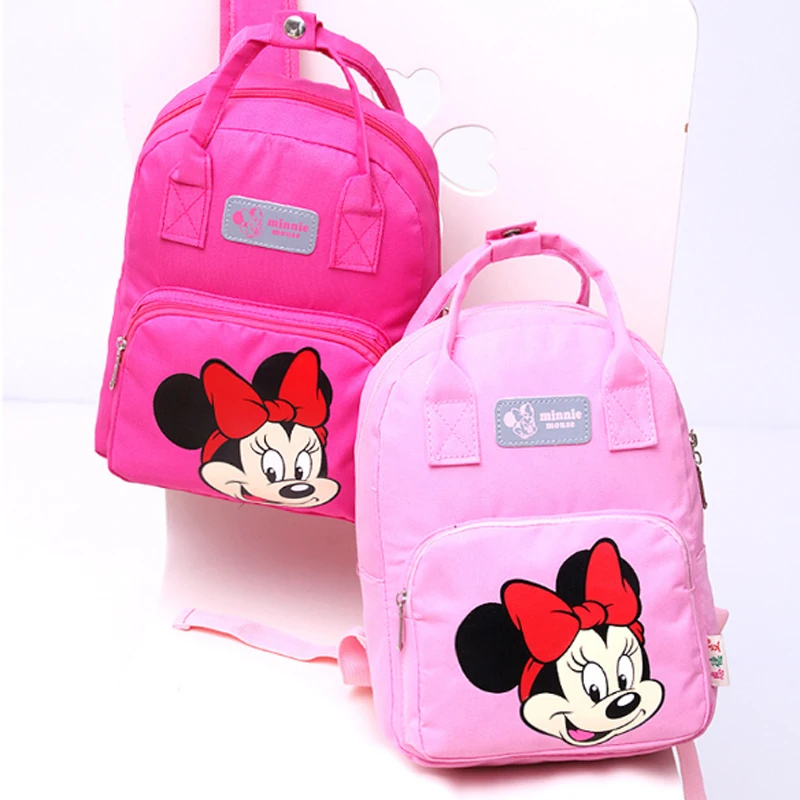 Disney Mickey Minnie Mouse Kids Girls Boy Backpack School-Bags Cartoon New Children Backpacks Kindergarten Nursery BookBag Gift