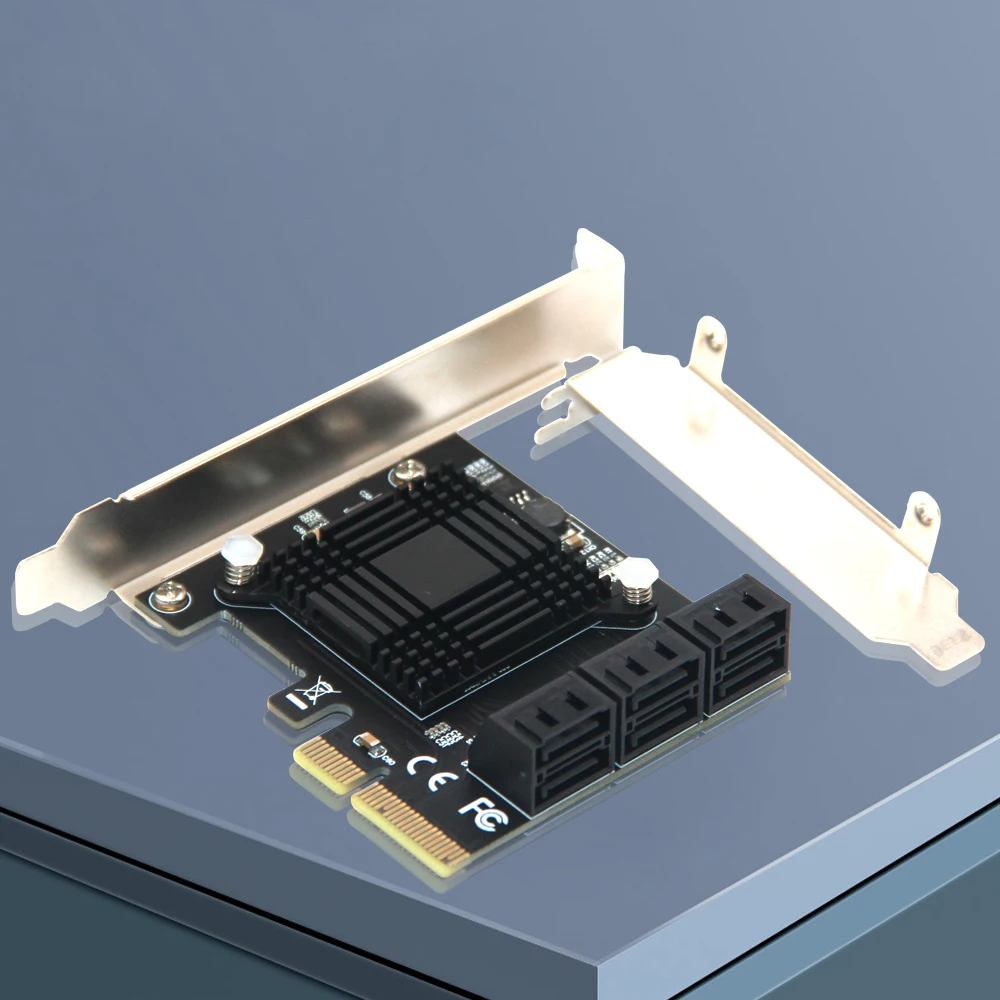 6 портов SATA 3 PCI Экспресс Плата расширения E/PCIE контроллер множитель SATA3 Гбит/с ASMedia