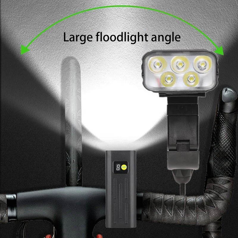 

5T6 Bicycle Flashlight Bike Front Light Waterproof Bicycle LED Light USB Rechargeable Cycling Light MTB Super Bright