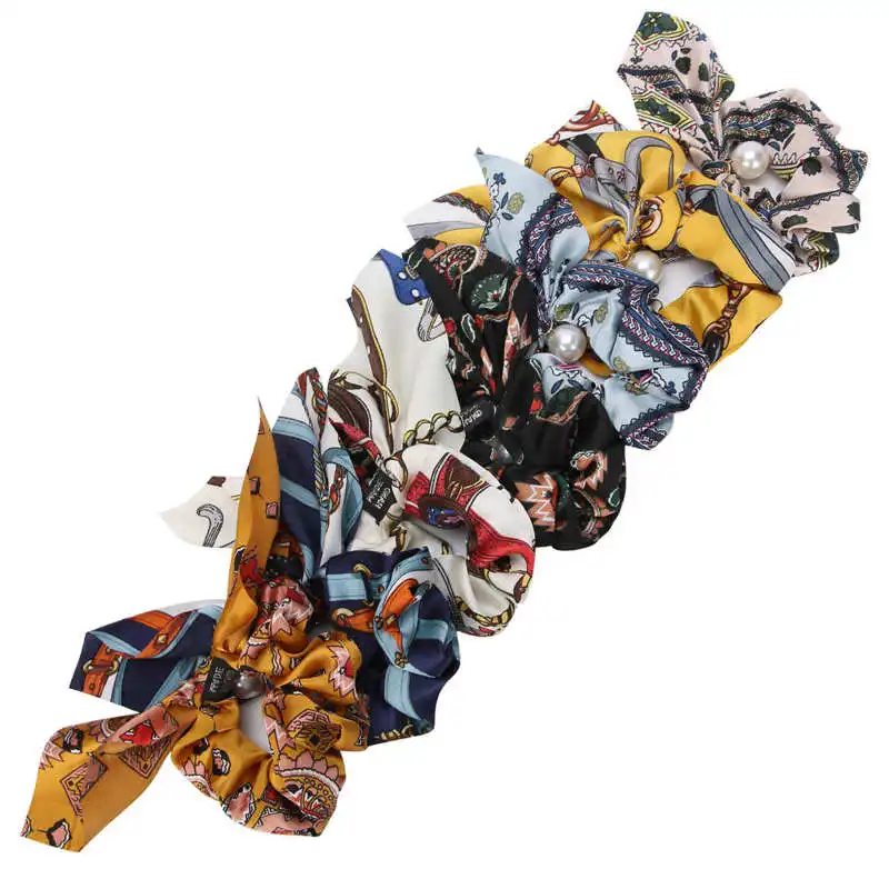 

Scarf Hair Ties Hair Rope Scarf Hair Ties Faux Pearl Decoration Bowknot Hair Rope Women Hair Accessory Hair Scrunchies