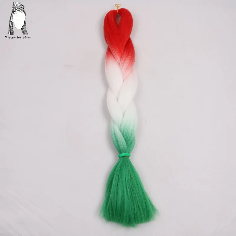 Desire for hair, 1 упаковка, 24 дюйма, 100 г, синтетические огромные косички, цвет Омбре, черный, серый, бордовый, косички для наращивания волос