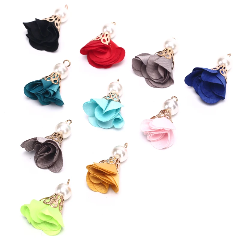 10 шт. цветные бусины фонарь с пряжкой золотистые колокольчики Цветочная кисточка