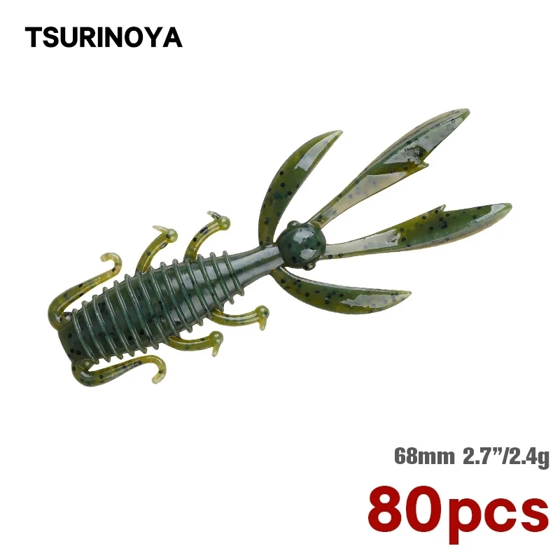 Набор мягких приманок TSURINOYA 68 мм 4 упаковки 2 7 дюйма г | Спорт и развлечения