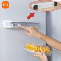 new xiaomi youpin cling film cutting box wall mounted suction cup adjustable plastic wrap cutter home kitchen food storage hot