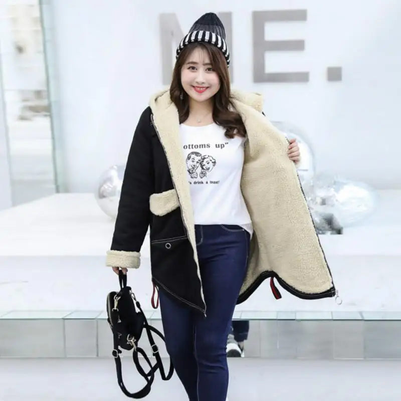 Женское длинное пальто из хлопка и шерсти с капюшоном|Женские куртки| |