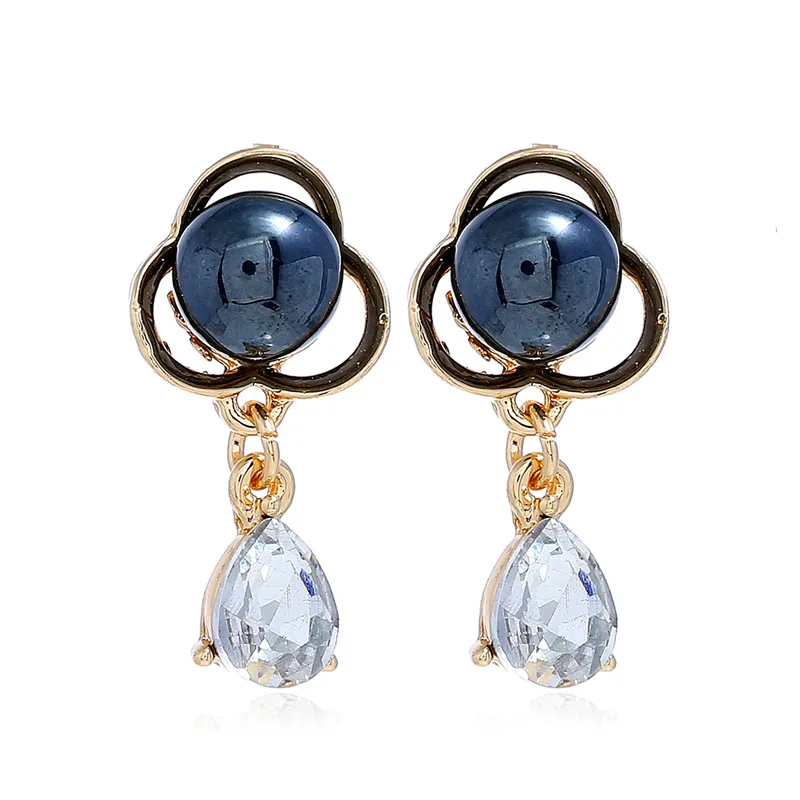 Aretes de mujer современный стиль 2018 цветы Классические Стеклянные хрустальные серьги |
