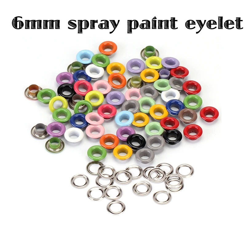 Металлические цветные Люверсы с втулкой отверстие 6 мм 100 шт. | Дом и сад