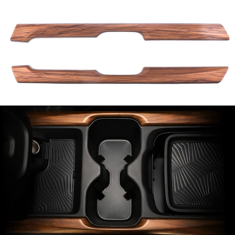 

Car Center Consoles Cup Holder Panel Cover Interior Decoration for Honda CRV CR-V 2021, Wood Grain Stripe Trims