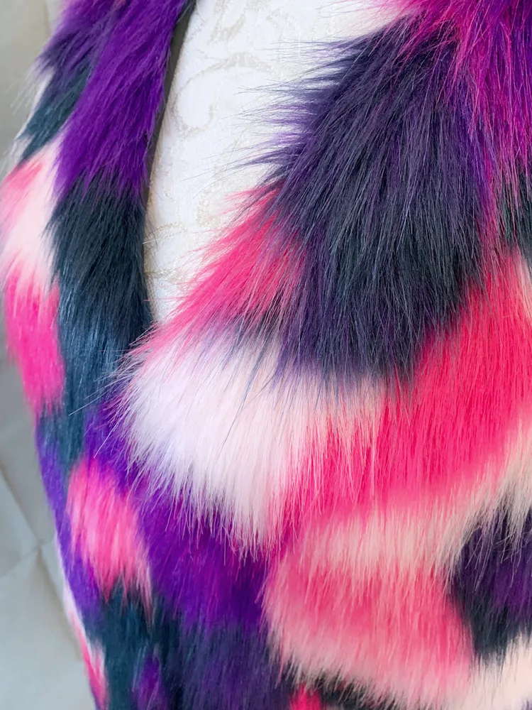 Color imitation fox fur grass vest female women warm jacket waistcoat | Женская одежда