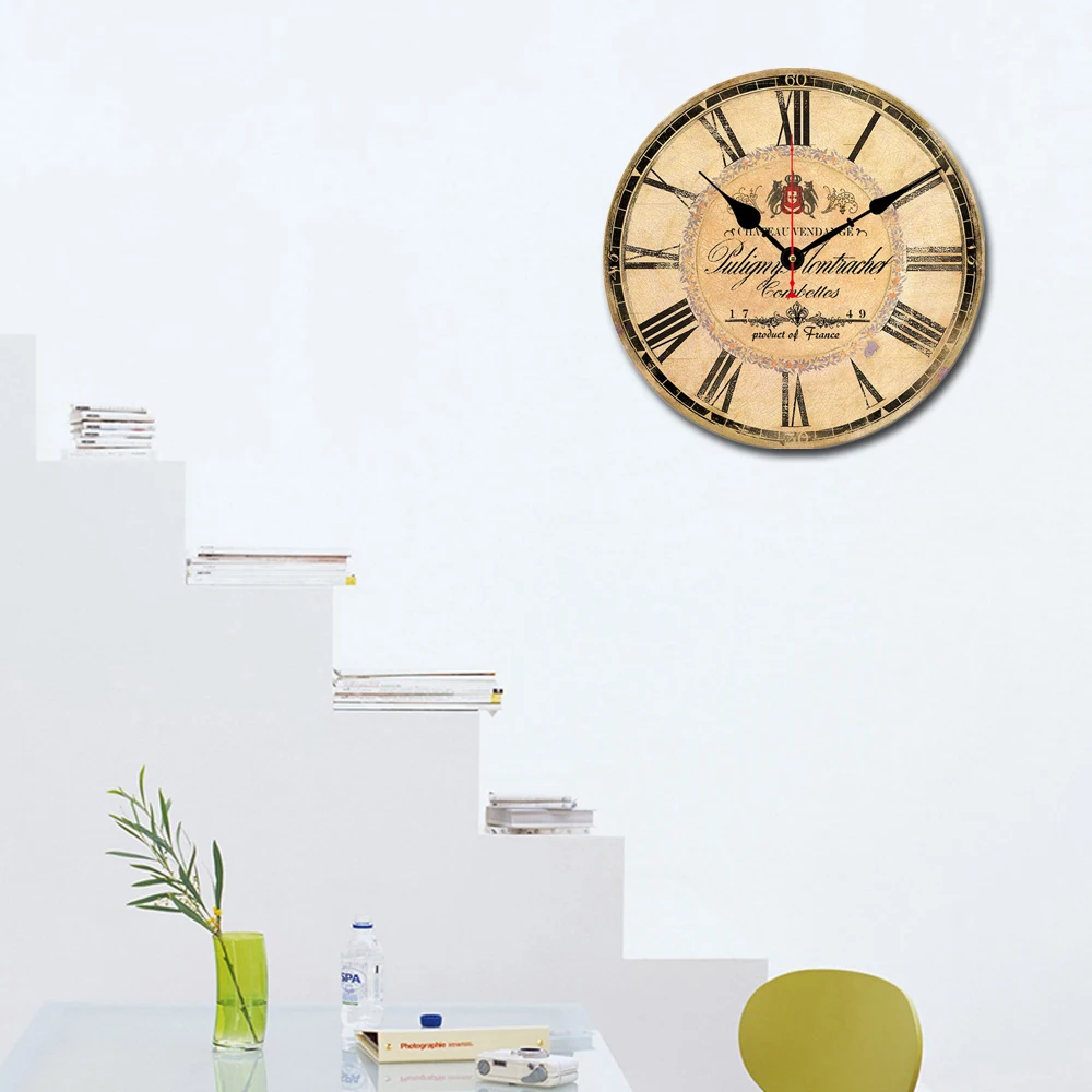 Настенные часы с римскими цифрами винтажные абстрактные легко читать 16 дюймов