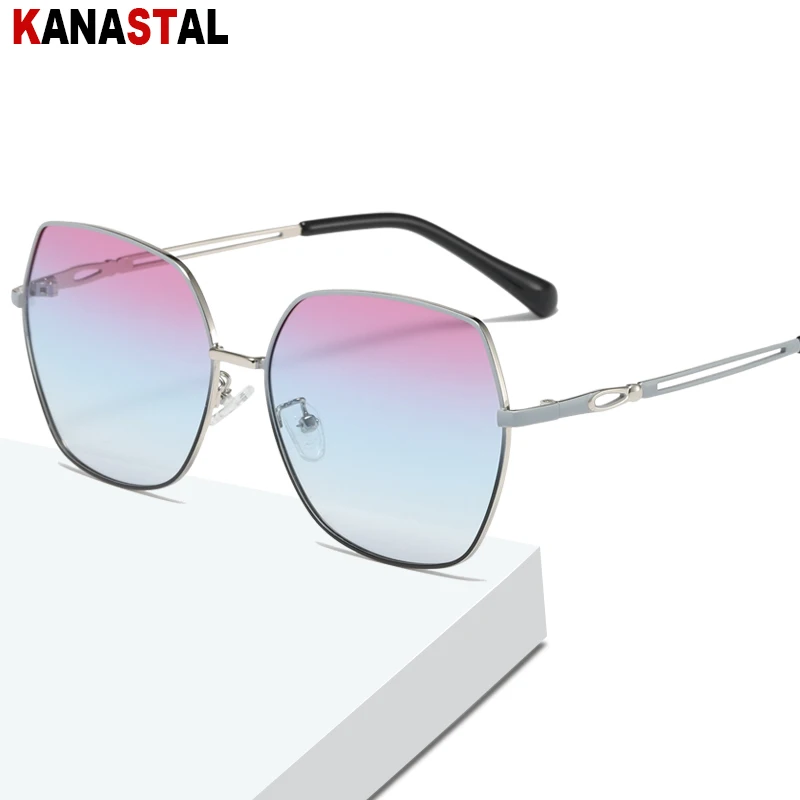

Women Polarized Sunglasses Metal Polygon Large Frame Visor Eyewear Sunscreen Traveling Outdoors Anti Glare Sun Glasses Men Trend