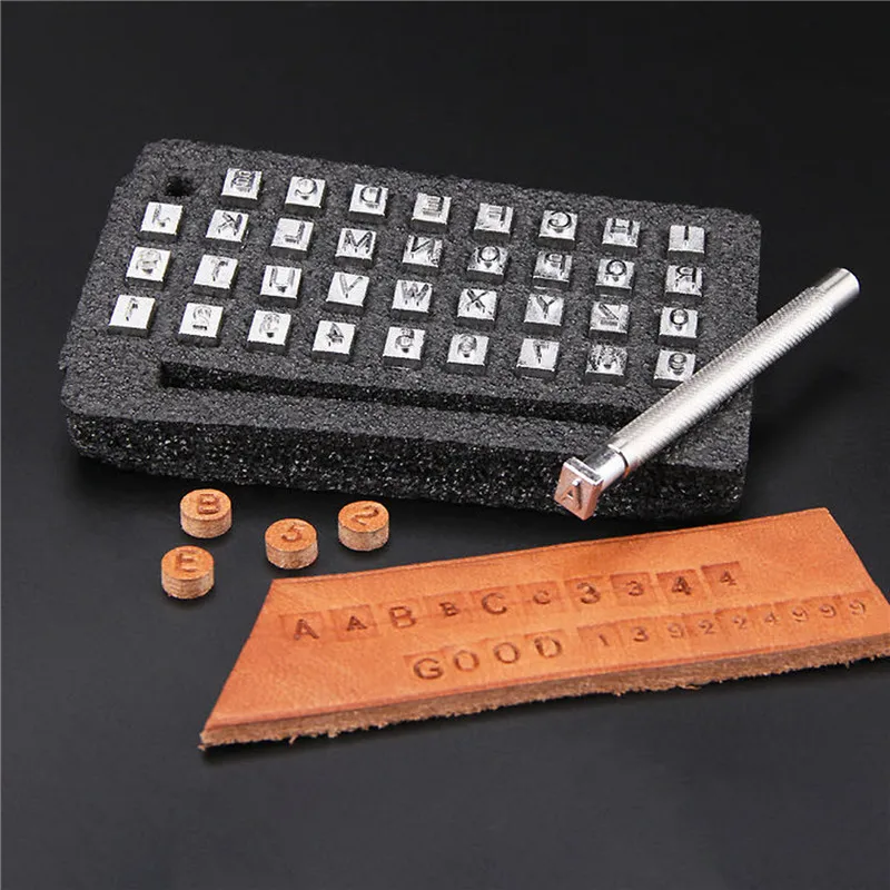 

36Pcs/set Alphabet Letters & Number Stampers Set 3.5/6.5mm Steel Punch Metal Letter Punching Leather Tools for DIY Leather Craft
