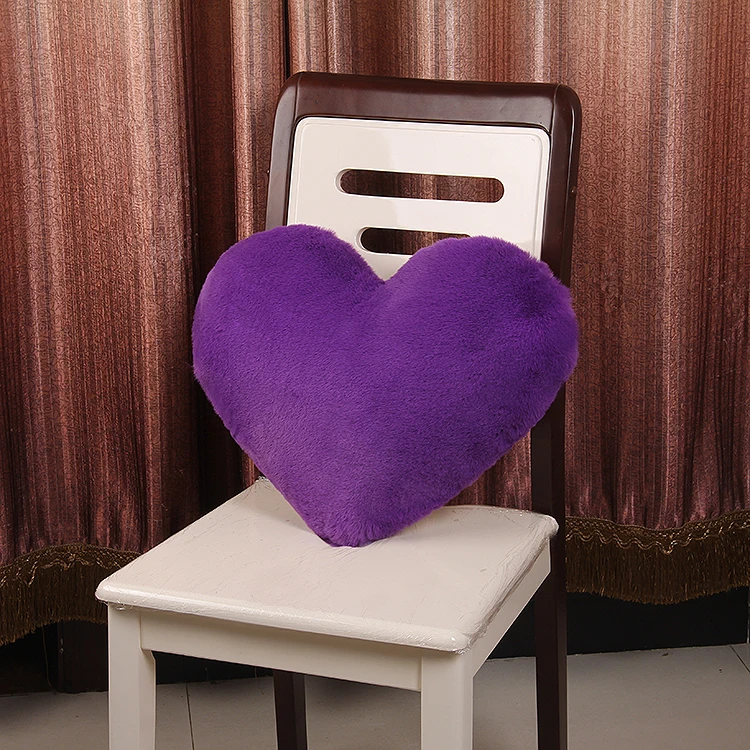 Мягкий чехол для подушки с кроличьим мехом в форме сердца наволочка диван