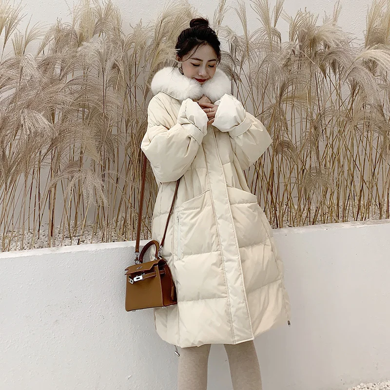 2020 Длинная зимняя куртка женское пуховое пальто из хлопка Корейская большого