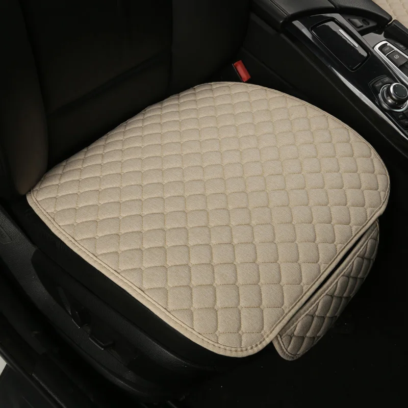 1 beige front Автомобильная спинка автомобильный протектор подушки сиденья коврик для авто передний автомобиль Стайлинг автокресло чехол - Название цвета: 1 beige front